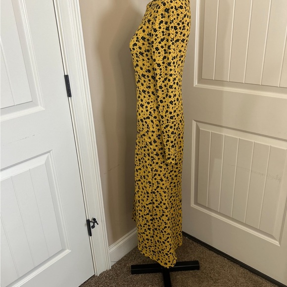 Divided Yellow/ Black Floral Long Sleeve Maxi Dress. Size Small. - Picture 3 of 10